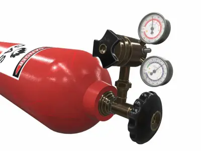 Gas cylinder tank H2 3D model