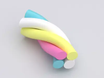 marshmallows twists 01 3D model