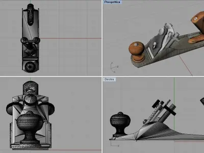 Planer wooden stick with dog Free 3D model