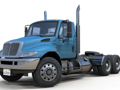 Industrial International Durastar semitruck Low-poly 3D model