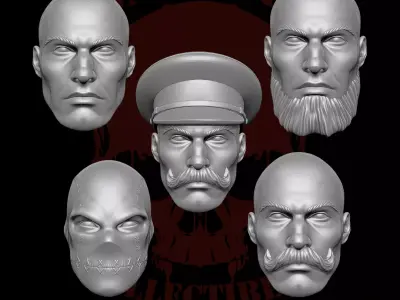Ramdom Heads 3D Printables for Action Figures 3D print model