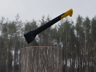 Axe Fiskar X15 Low-poly 3D model