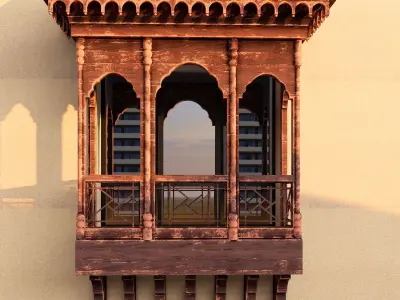 JHAROKA 3D MODEL  DETAILED AND LOW POLY Low-poly 3D model