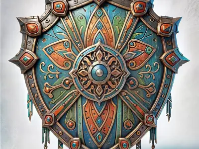 Medieval Fantasy Ornamental Shield 3D model
