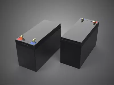 REPLACEMENT MAINTENANCE FREE BATTERY RECHARGEABLE MF 12 VOLT EV 3D model
