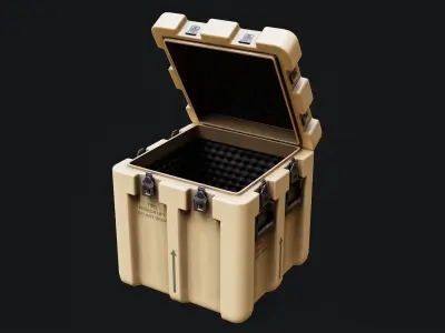 Low Poly PBR Military Crate 2 Low-poly 3D model