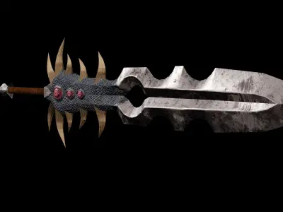 Fantasy sword PBR Low-poly 3D model shop