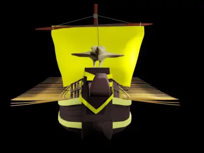 Sailing Vessel Low-poly 3D model  Low-poly 3D model