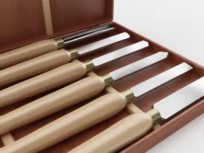 Lathe Chisel Set 3D model