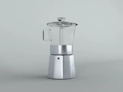 Coffe Maker - Italian style with glass 3D model