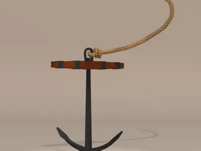 Sailing vessel anchor 3D model