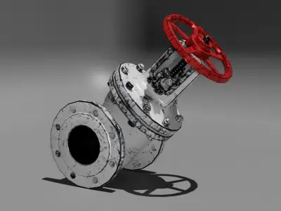 Steel valve Low-poly 3D model