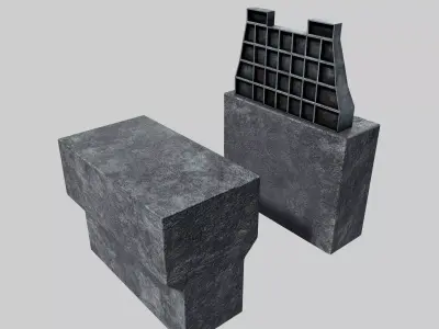 Industrial Ladle Holder Low-poly 3D model