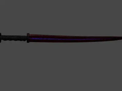 blood swordsmans blade Low-poly 3D model
