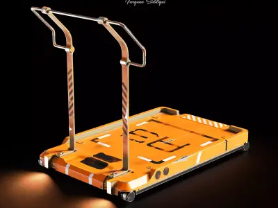 Sci-fi Trolley Low-poly 3D model
