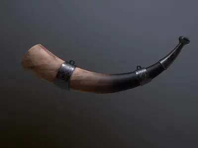 War Horn Low-poly 3D model purchase