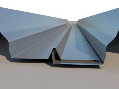 Metal Floor Decking Low-poly 3D model