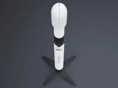 Falcon 9 and Crew Dragon 3D Model Low-poly 3D model