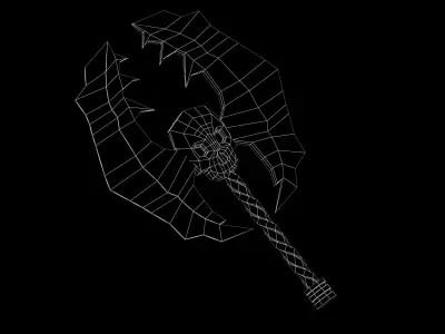 Undead Axe  Weapon  low poly  game ready Low-poly 3D model