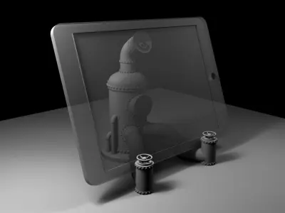 CopperSteam Labs Steampunk iPad Stand 3D print model