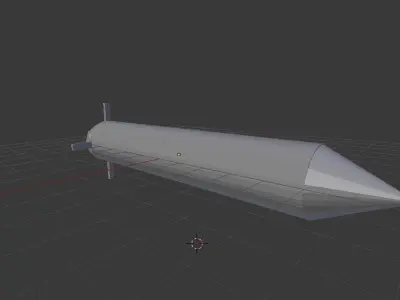 Riffle rocket ship Low-poly 3D model