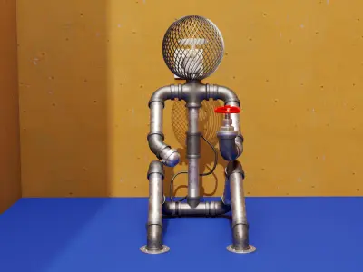 Pipe Decorative Lamp 4 3D model