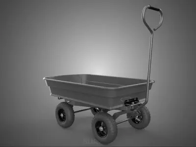 BEACH COAST SAND SEA CART WAGON TROLLEY DOLLY TRUCK WHEELBARROW 3D model