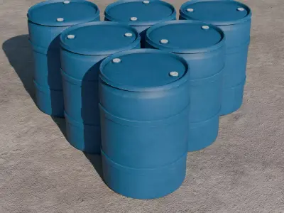 Plastic Barrel Low-poly 3D model get