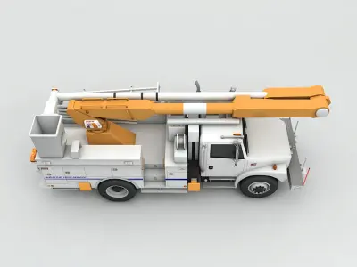  Electricians Utility Truck Low-poly 3D model