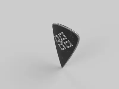 Shield pin with diamond Low-poly 3D model