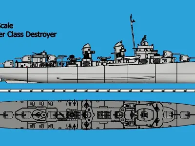 1 48 Fletcher Class Destroyer RC Model 3D print model