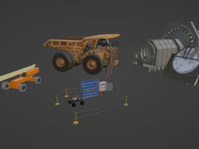 Industrial Assets pack Low-poly 3D model