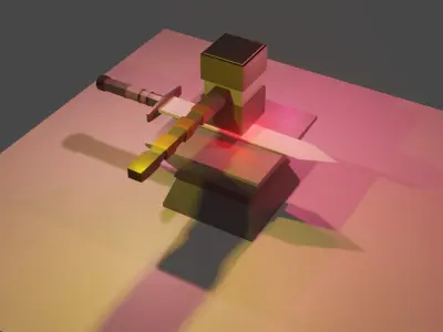 Ancient Sword forging for free  Free low-poly 3D model