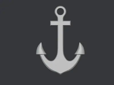 Sailing Anchor Low Poly 3D Model Low-poly 3D model