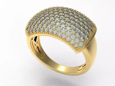 MR02 Mens Diamond Ring 3D print model