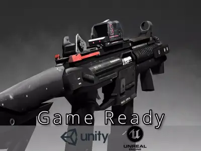 Sci-fi Submachine Gun  Game Ready  - R97 Low-poly 3D model