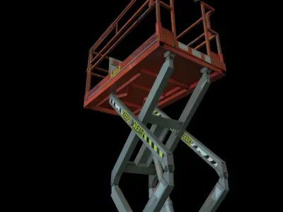 Industrial Scissor Lift Low-poly 3D model