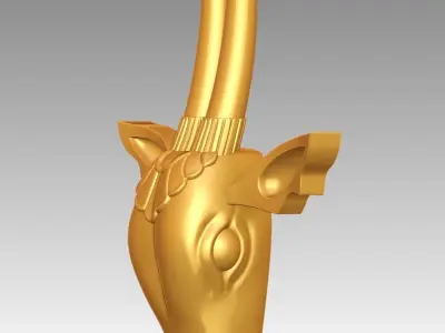 Cow Head-Wood carving 3D print model