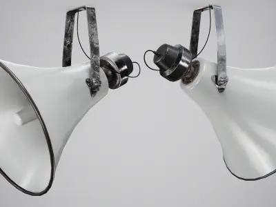 Military Horn Speaker Siren Low-poly 3D model