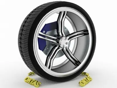 ORTAS CAR WHEEL RIM 137 GAME READY WHEEL RIM TIRE 3D model