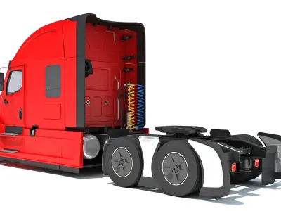 Generic Semi Truck 3D model 4