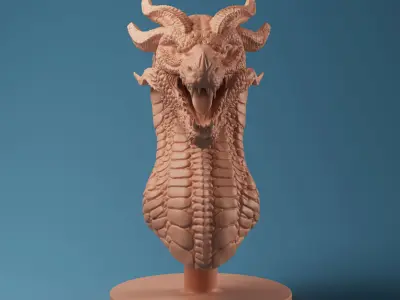 dragon head 3d print model 3D print model