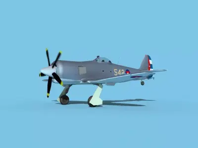 Hawker Sea Fury V16 AFC 3D model