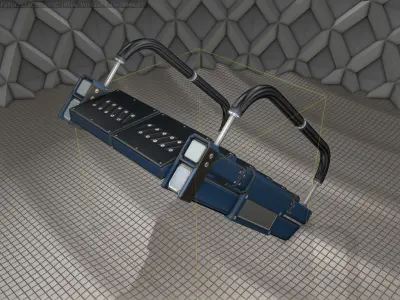 Sci-Fi Stairs - 6 - Blue Version  Low-poly 3D model