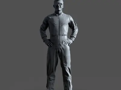Fighter pilot 3D print model