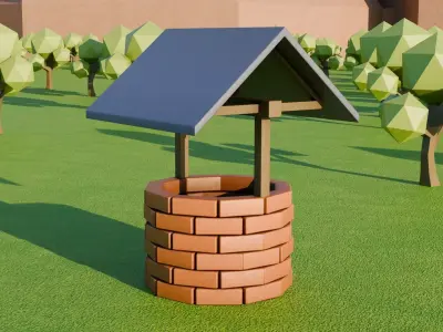 Low Poly Water Well - Optimized Exterior Asset 3D model