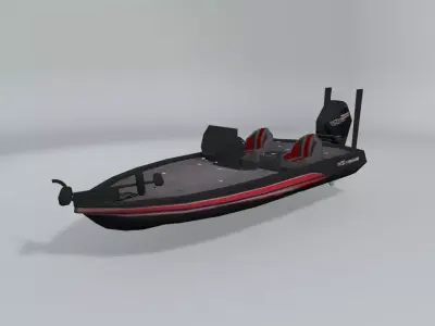 Bass Fishing Motor Boat LOWEST Low-poly 3D model