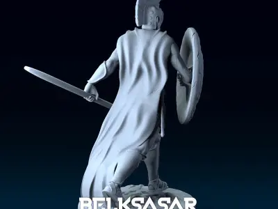 Spartan warrior Walking 3D print model