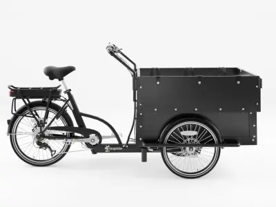 3D Model of Cargobike Kindergarden Low-poly 3D model