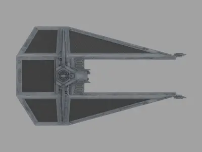 interceptor star wars tie fighter 3D model